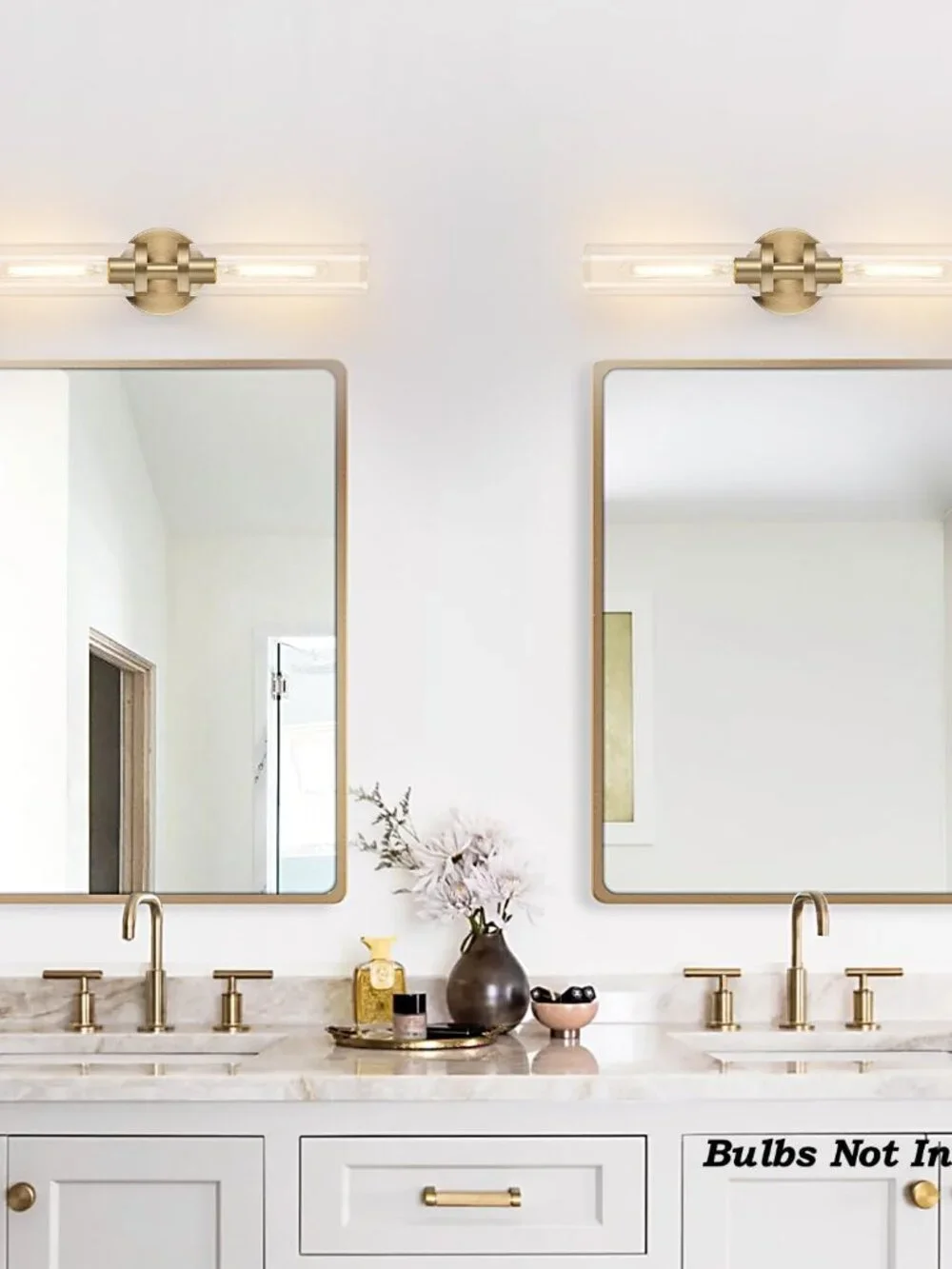 Wall Sconces Set of Two, Hardwired Brass Bathroom Sconces Wall Lighting